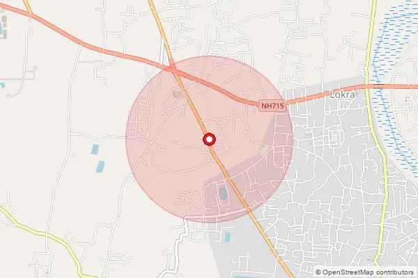 Map showing approximate area covered by Pincode 784154 — Nikamul Satra B.O, Sonitpur