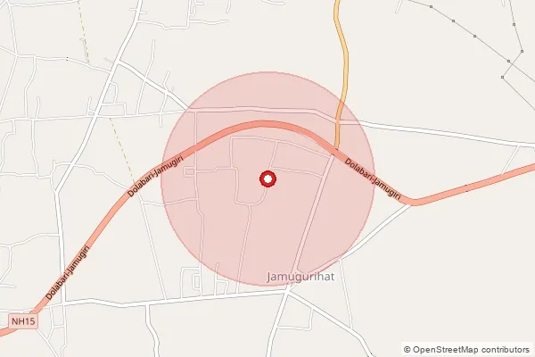 Map showing approximate area covered by Pincode 784180 — Gameripal B.O, Sonitpur
