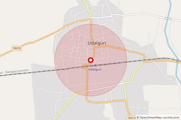 Map showing approximate area covered by Pincode 784509 — Garaibari B.O, Udalguri