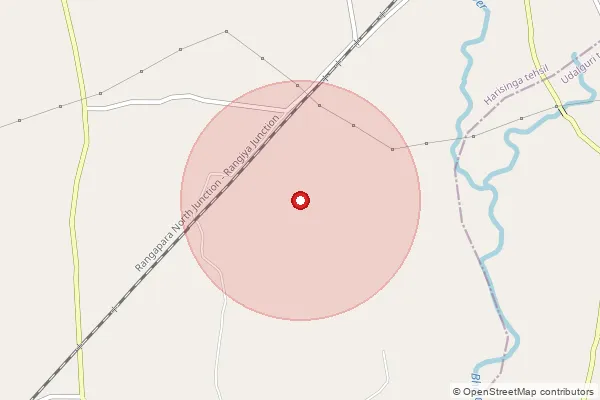 Map showing approximate area covered by Pincode 784510 — No.1 Amjuli B.O, Udalguri
