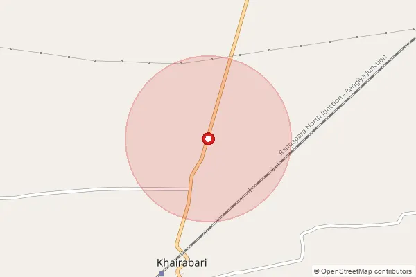 Map showing approximate area covered by Pincode 784522 — Panishali B.O, Udalguri