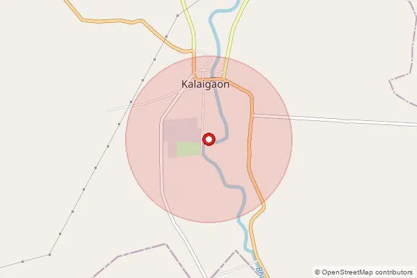Map showing approximate area covered by Pincode 784525 — Kabir Ali B.O, Udalguri