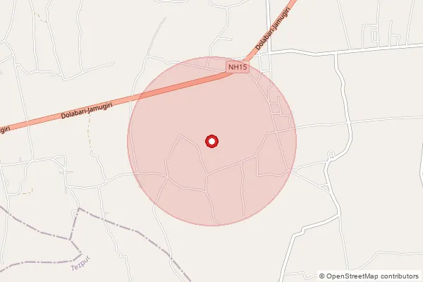 Map showing approximate area covered by Pincode 784528 — Dhopguri B.O, Udalguri