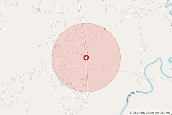 Map showing approximate area covered by Pincode 784529 — Chamuapara B.O, Darrang