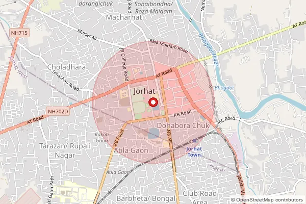 Map showing approximate area covered by Pincode 785001 — Jorhat H.O, Jorhat