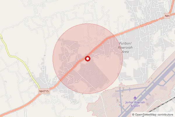 Map showing approximate area covered by Pincode 785006 — Bor Ahom Kathani B.O, Jorhat