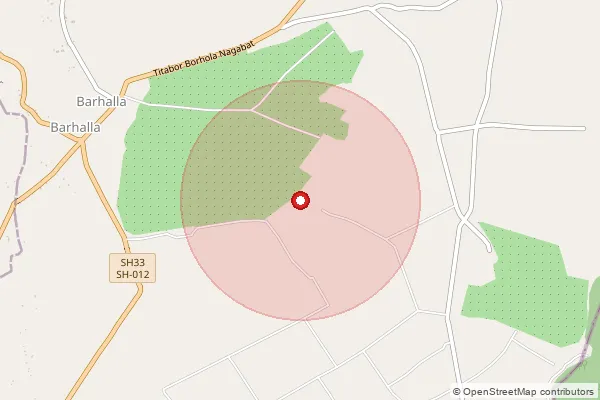 Map showing approximate area covered by Pincode 785007 — Itakhuli B.O, Jorhat