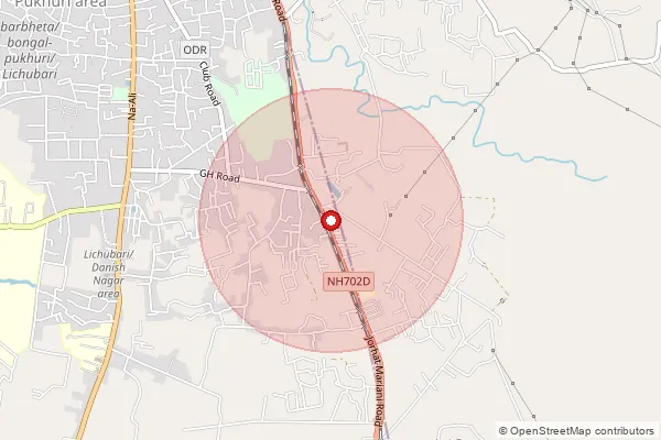 Map showing approximate area covered by Pincode 785008 — Lichubari B.O, Jorhat