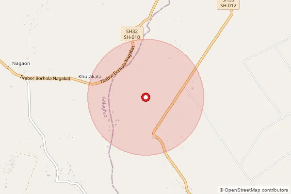 Map showing approximate area covered by Pincode 785009 — Bajalani Kohar B.O, Jorhat