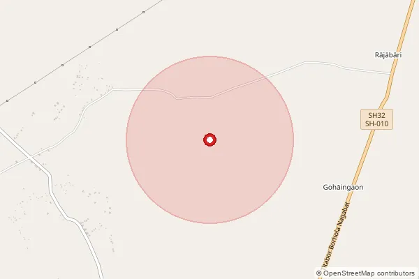 Map showing approximate area covered by Pincode 785101 — Chowkhat B.O, Jorhat