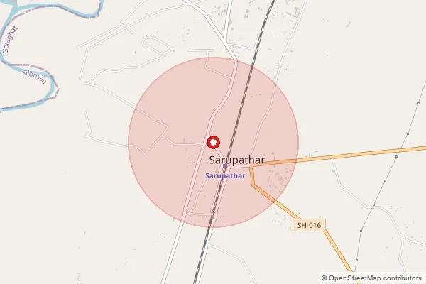 Map showing approximate area covered by Pincode 785601 — Rajapukhuri B.O, Golaghat