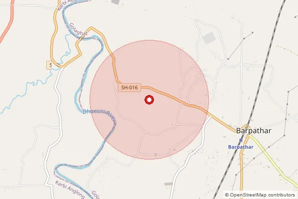 Map showing approximate area covered by Pincode 785602 — Dapathar B.O, Golaghat