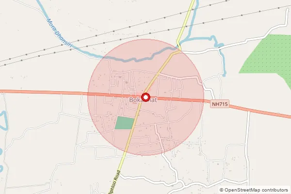 Map showing approximate area covered by Pincode 785612 — Borjuri B.O, Golaghat