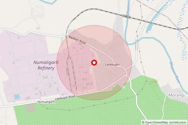 Map showing approximate area covered by Pincode 785613 — Bokial B.O, Golaghat