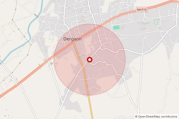 Map showing approximate area covered by Pincode 785614 — Dani Chapori B.O, Golaghat