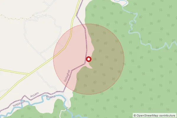 Map showing approximate area covered by Pincode 785631 — Kakodonga Bekajan B.O, Jorhat