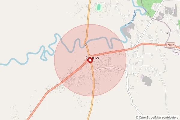 Map showing approximate area covered by Pincode 785662 — Konwar Dihingia B.O, Sivasagar