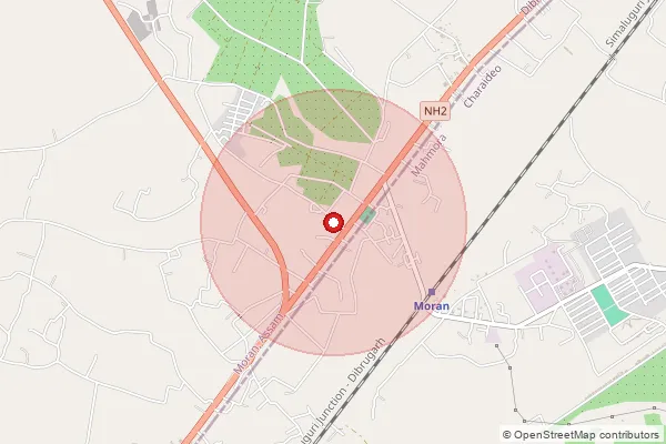 Map showing approximate area covered by Pincode 785670 — Photikachowa B.O, Charaideo