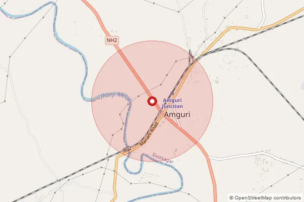 Map showing approximate area covered by Pincode 785680 — Samaguri Bo, Sivasagar