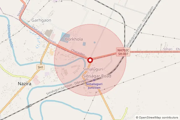 Map showing approximate area covered by Pincode 785686 — Tengapukhuri B.O, Sivasagar