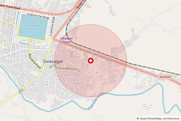 Map showing approximate area covered by Pincode 785697 — Amkotia B.O, Sivasagar