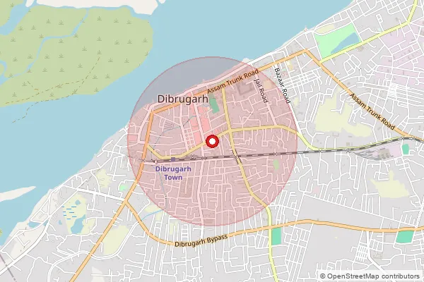 Map showing approximate area covered by Pincode 786001 — Dibrugarh H.O, Dibrugarh