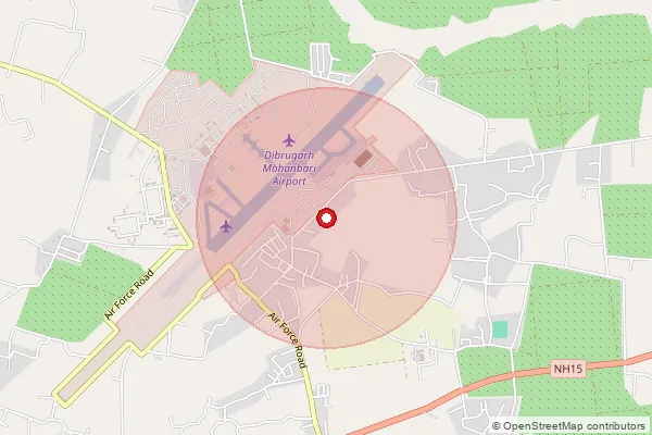 Map showing approximate area covered by Pincode 786012 — Naga Ghuli Kanaigaon B.O, Dibrugarh