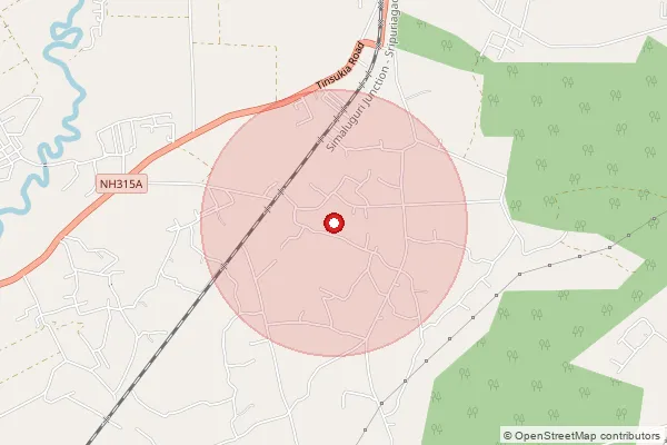 Map showing approximate area covered by Pincode 786148 — Khetopathergaon B.O, Tinsukia