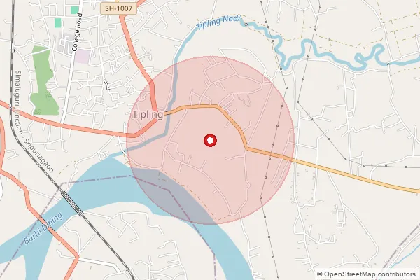 Map showing approximate area covered by Pincode 786151 — Dighal Tarrang B.O, Tinsukia