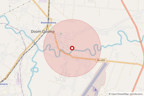 Map showing approximate area covered by Pincode 786159 — Sukriting S.O, Tinsukia