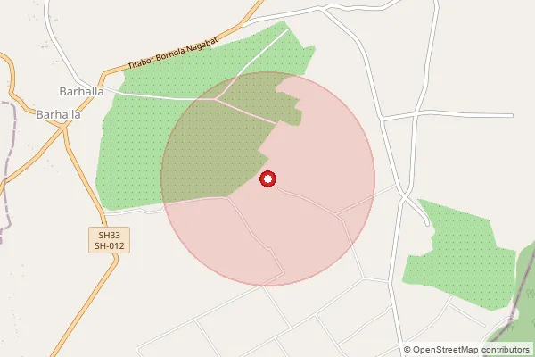 Map showing approximate area covered by Pincode 786173 — Jubilee Digboi S.O, Tinsukia