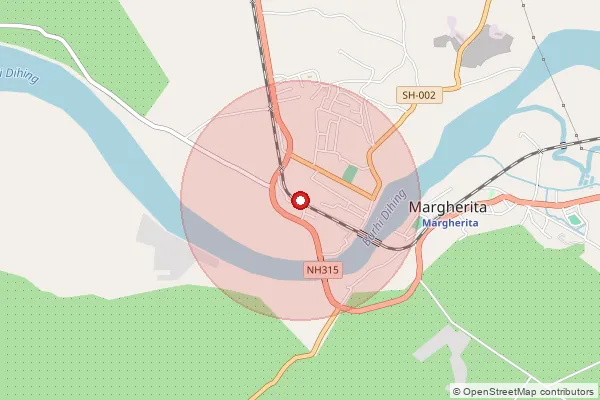 Map showing approximate area covered by Pincode 786181 — Lamagaon B.O, Tinsukia