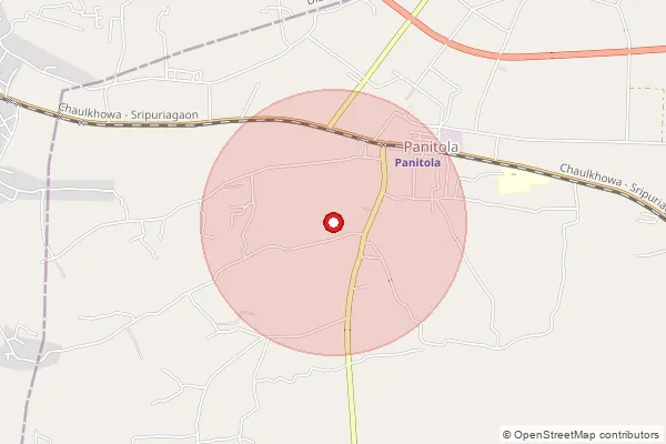 Map showing approximate area covered by Pincode 786183 — Gahoripam B.O, Tinsukia