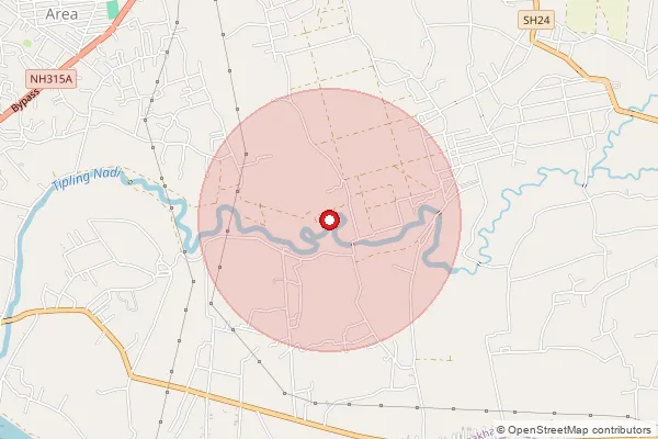 Map showing approximate area covered by Pincode 786191 — Kamini Tea Estate B.O, Dibrugarh