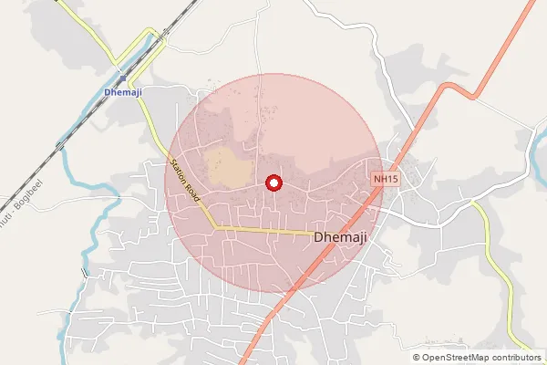 Map showing approximate area covered by Pincode 787026 — Salmari No.2 B.O, Dhemaji