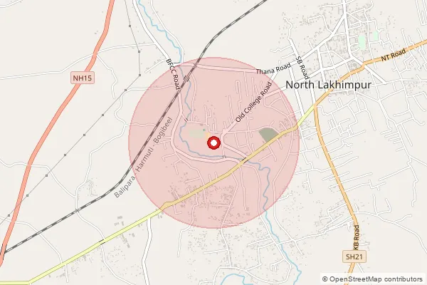 Map showing approximate area covered by Pincode 787054 — Bor Alengi Satra B.O, Lakhimpur