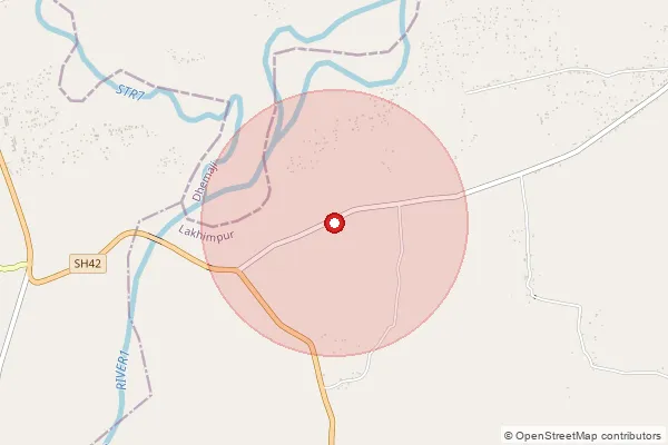 Map showing approximate area covered by Pincode 787055 — Bokulguri B.O, Lakhimpur