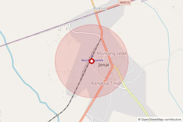 Map showing approximate area covered by Pincode 787060 — Kabu Chapori B.O, Dhemaji