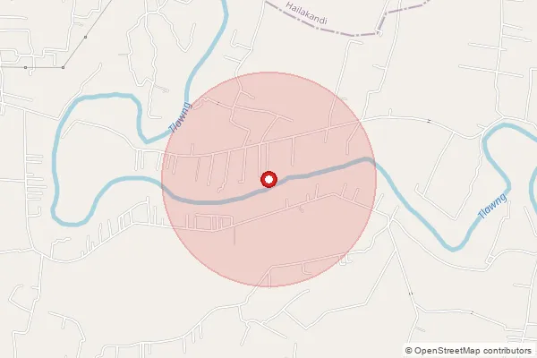 Map showing approximate area covered by Pincode 788005 — Rangirkhari S.O, Cachar