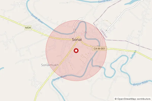 Map showing approximate area covered by Pincode 788013 — Saidpur B.O, Cachar