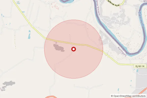 Map showing approximate area covered by Pincode 788015 — Batertal B.O, Cachar