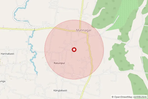Map showing approximate area covered by Pincode 788099 — Bhuban Valley B.O, Cachar