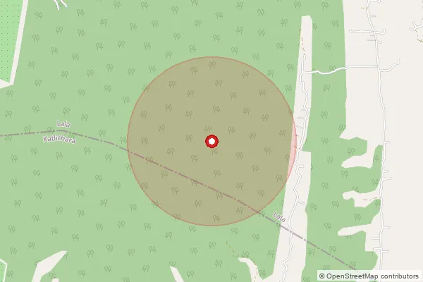 Map showing approximate area covered by Pincode 788108 — Lodikachari B.O, Dima Hasao