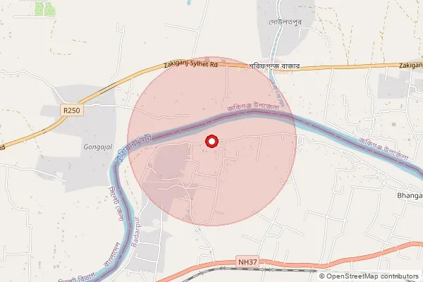 Map showing approximate area covered by Pincode 788110 — Naraincherra B.O, Cachar