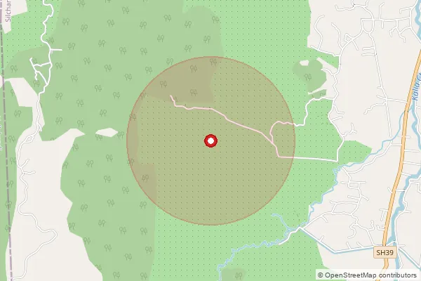 Map showing approximate area covered by Pincode 788113 — Borodukan B.O, Cachar