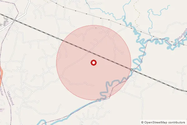Map showing approximate area covered by Pincode 788116 — Kalakhal B.O, Cachar