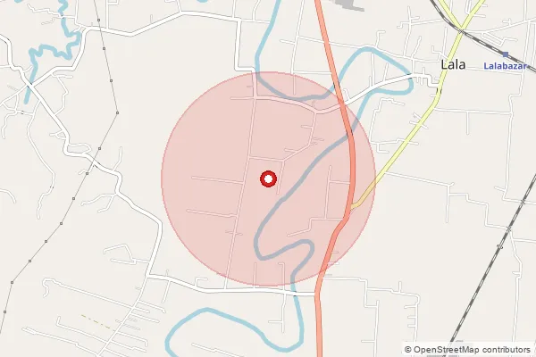 Map showing approximate area covered by Pincode 788162 — Jamira Bazar S.O, Hailakandi