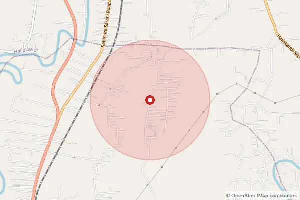 Map showing approximate area covered by Pincode 788164 — Nischintapur B.O, Hailakandi