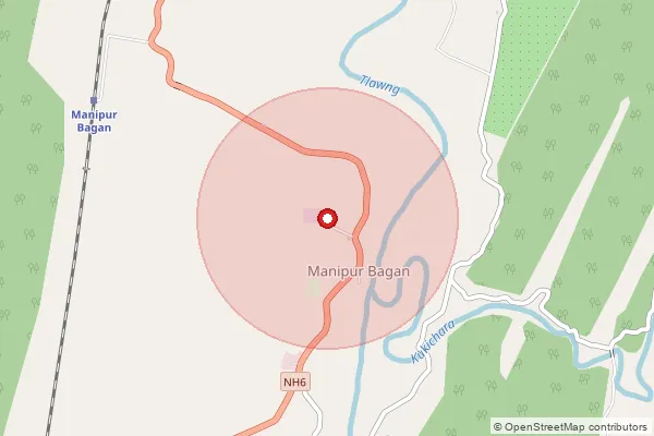 Map showing approximate area covered by Pincode 788165 — Lalpani B.O, Hailakandi