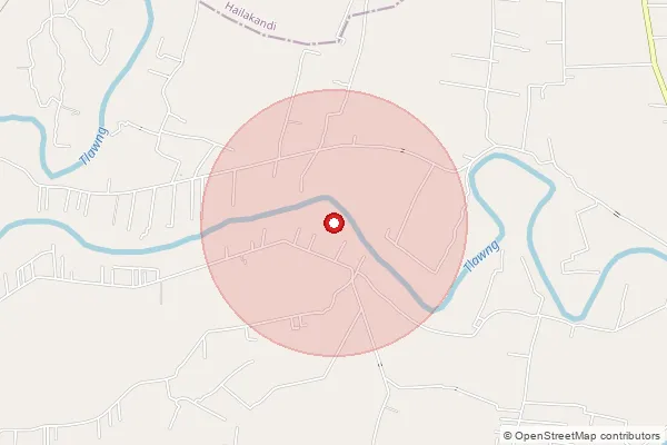 Map showing approximate area covered by Pincode 788168 — Nimaichandpur Pt Ii B.O, Hailakandi